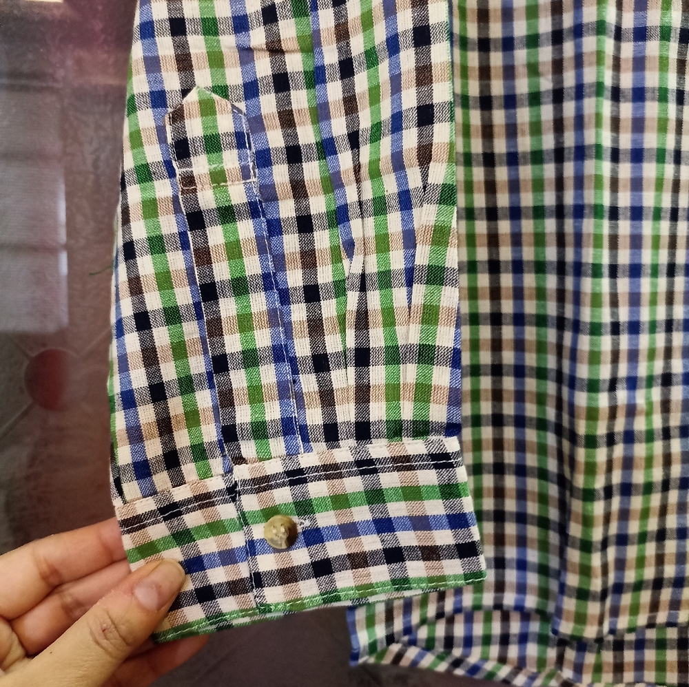 Check button down cotton collar shirt( size L) - Picture 3 of 7